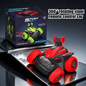 6 types Creative Electric Remote Control Car Model Toy 360 Degree Rotating Stunt Dump Truck With Flashing Light Toy Gift For Kid