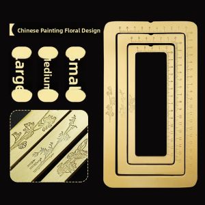 Bronze Calligraphy Ruler Paper Weights Simulation Ring Metal Frame Practice Writing Tools Pure Copper Townsfolk Supplies