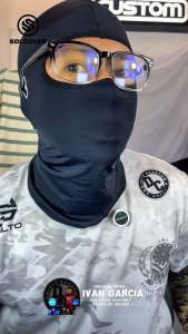 SOLOEVER UPF50+ sunscreen mask ice silk quick-drying cool feeling material drop-down drinking design with eyeglasses hole riding hiking fishing windproof adjustable design