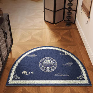 LEKEN | High-end Blue Semicircle Silk Loop Door Mat