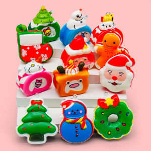 5/10Pcs Christmas PU Slow Rebound Pinch Toys Children Decompression Squishy Toy Squeeze Antistress Finger Sensory Relaxation Props