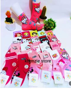 3 PASANG KAOS KAKI ANAK PEREMPUAN SD TK / kaos kaki sekolah  anak karakter kartun lucu