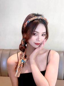 Bando Pita iKat Rambut Kepala Cewek Korea Style Bondu Lucu Mewah Dengan Hiasan Rantai