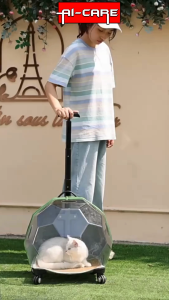 Pet Trolley Bag Portable Luggage Transparent Large Dog Suitcase Trolley Case