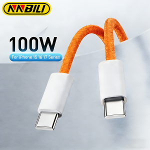 NNBILI 100W Type C To USB C Cable For iPhone 17 16 15 Fast Charging Charger Cord For Macbook iPad Samsung Xiaomi Fast USB C Wire