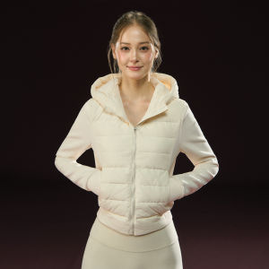 Ariseism | Vintage Lightweight Knit Patchwork Hooded Womens Winter Warm Down Jacket