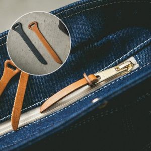 MINGRENBANG | Retro Leather Zipper Tab Lanyard Accessories