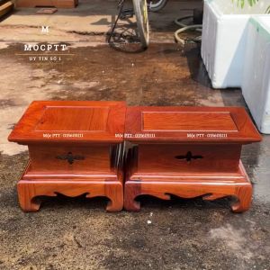 Đế Chữ Nhật Đế chân loa gỗ Hương Đá Cao 18 Cm