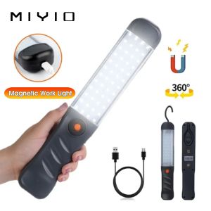MIYIO Multi Function LED Work Lamp USB Rechargeable Magnetic Light 3 Modes Inspection Lamp Hand Torch Emergency Light