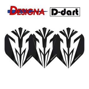 Designa Dart Flights - Standard Extra Strong Mako Black Clear Dart Flights 3pcs/pack (SAYAP ARROW)