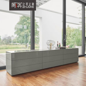 Italian Style Minimalist Baking Finish Solid Wood Chest of Drawers Minimalist Living Room TV Cabinet Windows and Cabinets Drawer Type Storage Cabinet Chest of Drawers