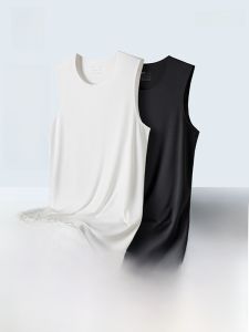 HLA | เสื้อกั๊กคอตั้งผ้าไหมน้ำแข็งสำหรับผู้ชาย ระบายอากาศได้ดี แห้งเร็ว ดีไซน์เรียบง่าย ทรงบาง สวมใส่สบาย