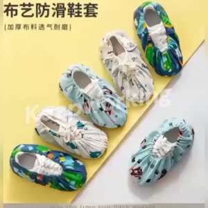 KW Reusable Shoe Covers with Non-Slip Sole Flannel Cloth Overshoes for Homes Libraries and Dust-Proof
