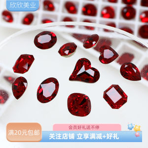 East Ocean Nail Drill Vintage Scarlett Red Sharp Bottom Glass Drill Elegant Angora Red DIY Jewelry Drill Nail Decoration Tool