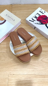 CALVARI - PERLY Sandal Wanita Korea Teplek Casual Kekinian Size 36 - 40 Sendal Flat Cewek Kasual
