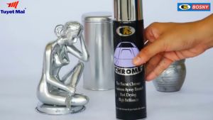 Sơn xịt mạ Inox Chrome Bosny (Crom bạc) B103. 100% Acrylic tinh khiết chất lượng cao.