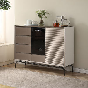 2025 New Model Smart Automatic Tea Bar Machine Solid Wood Integrated Cabinet Creamy Style Home High End Luxury Water Dispenser