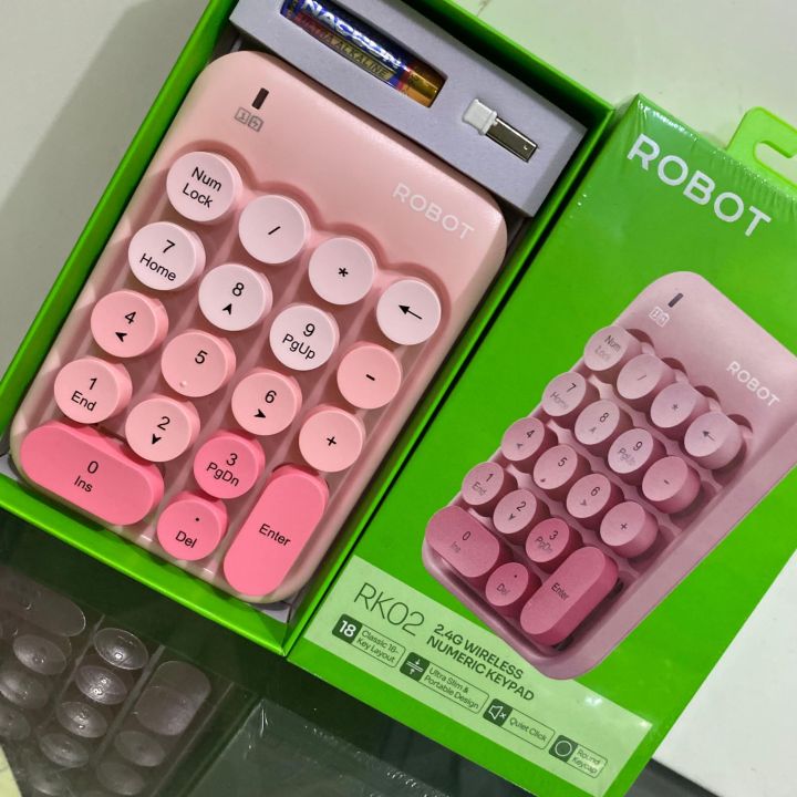 Robotics Keypad ROBOT RK02 WIRELESS NUNERIC KEYPAD 2.4G Ultra Slim & Portable Design ...