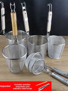 Stainless Steel Mesh Sieve Soup Ladle for Cooking Noodles Rice Noodles Spicy Hot Pot Meat Skewer Filter Spoon Kitchen Tool