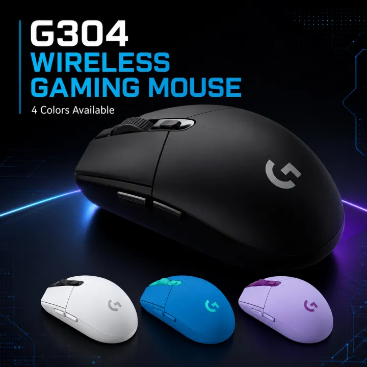 Logitech | Logitech G304 Wireless Mouse 12000 DPI Hero Sensor LIGHTSPEED Best for MOBA LOL Dota 2 Esports Gaming Mouse PC Laptop