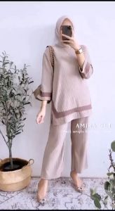 K-FASHION One Set Wanita Kekinian Bahan Knits Premium Adem Lembut