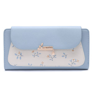 กระเป๋าสตางค์ใบยาวผู้หญิงพิมพ์ลายใหม่ หนัง PU เวอร์ชั่นเกาหลี พับหลายช่อง กระเป๋าเงินเหรียญนักเรียน มัลติฟังก์ชั่น แฟชั่น