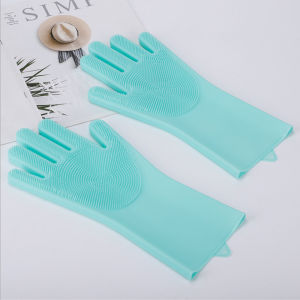 Pet Grooming Cleaning Gloves Dog Cat Bathing Shampoo Glove Scrubber Magic Dishwashing Cleanner Sponge Silicon Hair Removal Glove