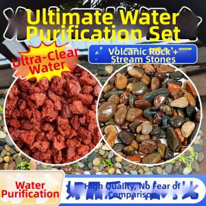 ANJIESHUN | Natural Volcanic Stream Stone Aquarium Landscape Sand