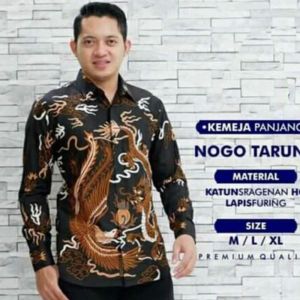 Baju Batik Pria Dewasa Batik Pria Lengan Panjang Kemeja Batik Pria Murah Lengan Pendek Terbaru Full Furing Batik Wisanggeni Solo Motif Naga Hitam