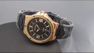 Box Exclusive Jam Tangan FOS Bulat Romawi VA-675NA / Jam Tangan Fashion Pria Tali Rantai Diameter 45 cm