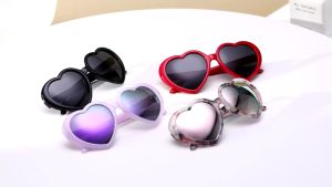 American Noctilucent Ladies Cute Peach Hearts Shaped Frame Shades Sunglasses Women/European Vintage Style Sunglasses