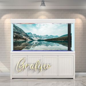 Stiker Background Aquarium Motif Gunung & Laut