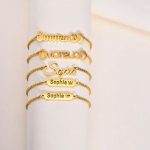Gl 003 Gelang Nama Custom Model Serut Simpel Bisa Reques Namamu Sendiri Lapis Emas 24k Anti Karat