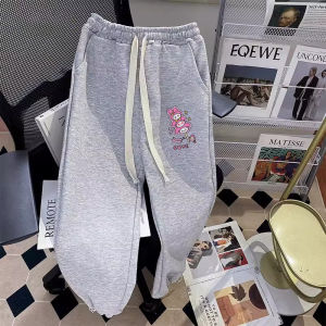 Casual Sporty Girls Long Pants Match All Cotton Elastic Waistband Four Seasons Wear for 5-17 Years Old Kids Casual Style