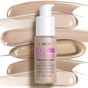 LAIKOU Full Coverage Hydrating Foundation | 24H Wear Natural Matte Finish Sweat-Proof & Buildable | For All Skin Types