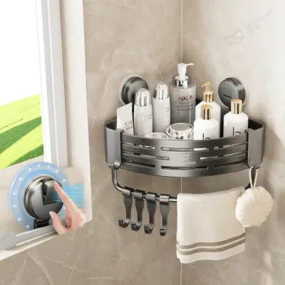 MOSHANG | Wall-Mounted Suction Cup Corner Shelf