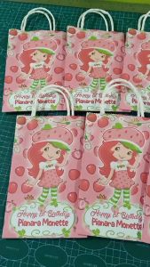 10pcs STRAWBERRY SHORTCAKE d1 theme customized lootbags