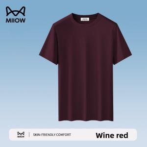 miiow | Cat Person Seamless Modal Short Sleeve Mens T-Shirt Casual Breathable Cool Feeling Half Sleeve Top Summer New Arrival