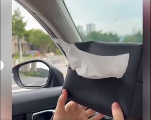 Car Tissue Box Armrest Box Tissue Pack Car Seat Back Hanging Type Sun Visor Tissue Bag Storage for Car Interior Decoration