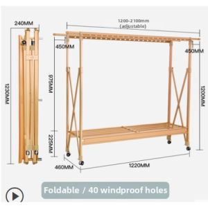 Foldable Adjustable Outdoor Indoor Drying Rack