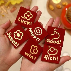 Yespery 6 cái bao lì xì đỏ mini cho lễ hội ném đồng xu may mắn nhỏ gói màu đỏ trẻ em angpao đám cưới năm mới ủng hộ bữa tiệc