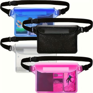 Waterproof Phone Bag Three-Layer Sealed Touch Screen Waterproof Phone Waist Bag Suitable Kayaking Boating and Pool Accessories