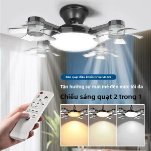 E27 LED Quạt Đèn Ốp Trần 20W Mờ 3 Màu Điều Khiển Từ Xa Máy Bay Không Người Lái Hình Im Lặng Cho Phòng Khách Phòng Ngủ 85-265V