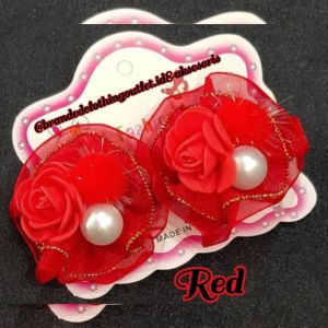 (1 PASANG) JEPIT RAMBUT MUTIARA RENDA MEWAH / JEPIT RAMBUT ANAK BULU POM-POM LUCU / JEPITAN ANAK BUNGA ROSE / CUTE HAIR CLIP / PBM8825
