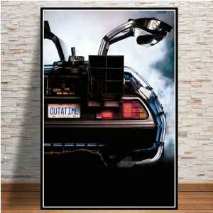 Back To The Future Car Canvas Art Print Retro Movie Wall Decor for Living Room  Home Decor Poster