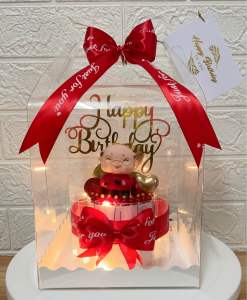 เค้กเงิน เค้กใส่เงินสดเองขนาด10 ใบ เป็นของขวัญในโอกาสต่างๆ