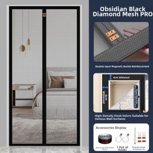 SHULIAN | Mosquito Proof Door Curtain with Full Magnetic Strips Hole-Free Installation