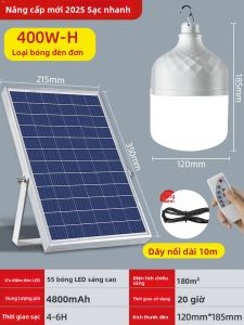 Đèn Chiếu Sáng Năng Lượng Mặt Trời Siêu Sáng cho Chuồng Gà 1 Kéo 2 Tách Riêng