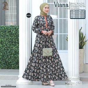 NEW VIANA DRES - GAMIS RAYON TWILL MOTIF BUNGA CANTIK DAN KEKINIAN BY ANNAIRA.ID
