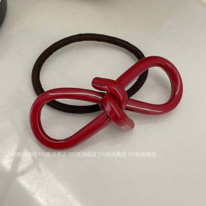 Elegant French Hollow Butterfly Knot Hair Ties Womens Vinegar Acetate Hair Bands High Quality Mood Low Tail Hair Ropes